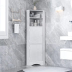 Mobile angolare da bagno – Bianco / Grigio / Nero, 2 ante, montaggio per 1 persona