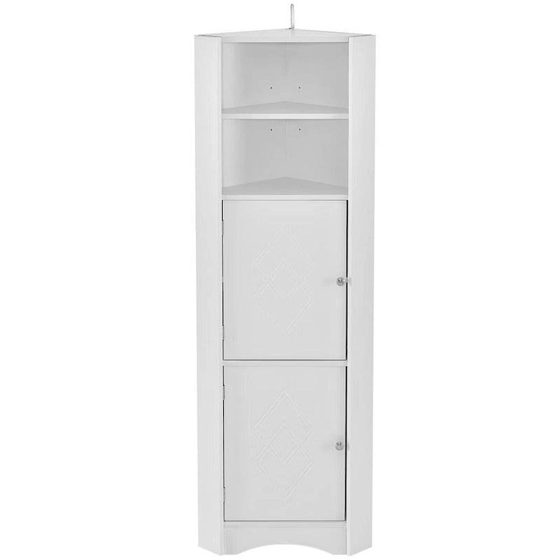 Mobile angolare da bagno – Bianco / Grigio / Nero, 2 ante, montaggio per 1 persona