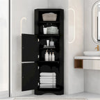 Mobile angolare da bagno – Bianco / Grigio / Nero, 2 ante, montaggio per 1 persona
