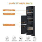 Mobile angolare da bagno – Bianco / Grigio / Nero, 2 ante, montaggio per 1 persona