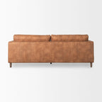 Divano a tre posti Loretta in similpelle color cognac con cuscini a rullo - 87.9L x 36.2P x 33.8A