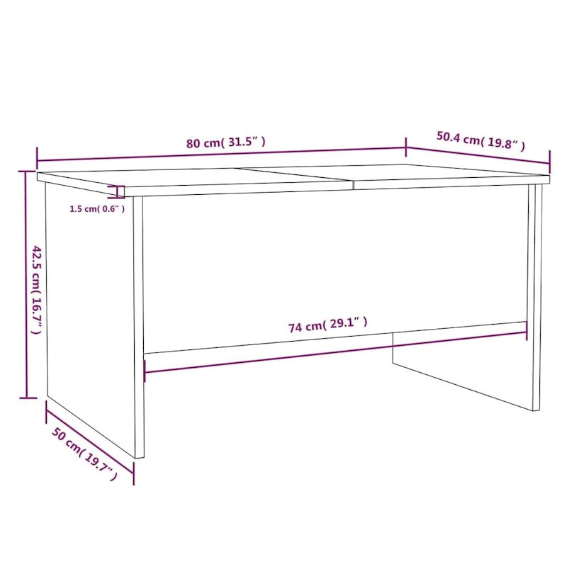 vidaXL Tavolino da Caffè con Ripiano Sollevabile Tavolino da Divano in Legno Ingegnerizzato - 80 x 50 x 42.5