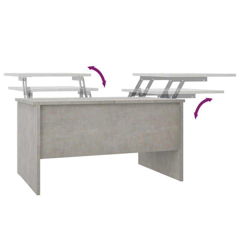 vidaXL Tavolino da Caffè con Ripiano Sollevabile Tavolino da Divano in Legno Ingegnerizzato - 80 x 50 x 42.5