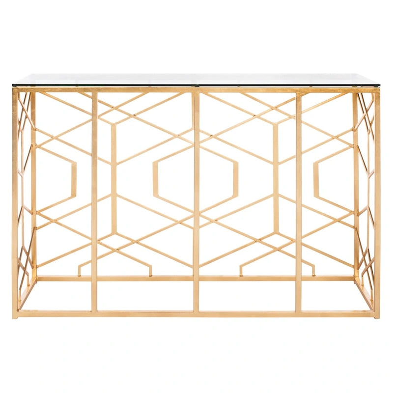 SAFAVIEH Couture Corrine Consolle con Foglia Oro - 47 L x 15,5 P x 30 H - 47Lx16Px30H