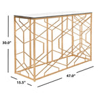SAFAVIEH Couture Corrine Consolle con Foglia Oro - 47 L x 15,5 P x 30 H - 47Lx16Px30H