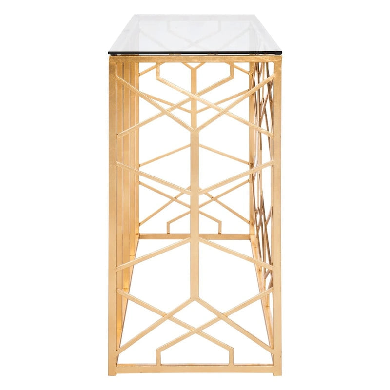 SAFAVIEH Couture Corrine Consolle con Foglia Oro - 47 L x 15,5 P x 30 H - 47Lx16Px30H