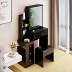Set da toilette con specchio scorrevole e sgabello imbottito