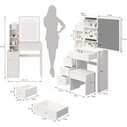 Set da toilette con specchio scorrevole e sgabello imbottito