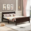 Letto a piattaforma matrimoniale in legno con testiera e pediera – Espresso / Bianco / Rovere, 1-2 posti letto