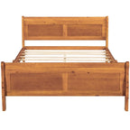 Letto a piattaforma matrimoniale in legno con testiera e pediera – Espresso / Bianco / Rovere, 1-2 posti letto
