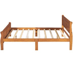 Letto a piattaforma matrimoniale in legno con testiera e pediera – Espresso / Bianco / Rovere, 1-2 posti letto