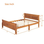 Letto a piattaforma matrimoniale in legno con testiera e pediera – Espresso / Bianco / Rovere, 1-2 posti letto