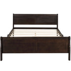 Letto a piattaforma matrimoniale in legno con testiera e pediera – Espresso / Bianco / Rovere, 1-2 posti letto