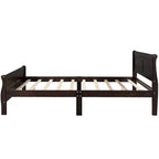 Letto a piattaforma matrimoniale in legno con testiera e pediera – Espresso / Bianco / Rovere, 1-2 posti letto