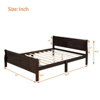 Letto a piattaforma matrimoniale in legno con testiera e pediera – Espresso / Bianco / Rovere, 1-2 posti letto
