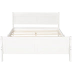 Letto a piattaforma matrimoniale in legno con testiera e pediera – Espresso / Bianco / Rovere, 1-2 posti letto