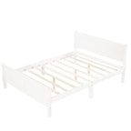 Letto a piattaforma matrimoniale in legno con testiera e pediera – Espresso / Bianco / Rovere, 1-2 posti letto