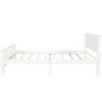 Letto a piattaforma matrimoniale in legno con testiera e pediera – Espresso / Bianco / Rovere, 1-2 posti letto