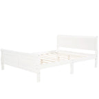 Letto a piattaforma matrimoniale in legno con testiera e pediera – Espresso / Bianco / Rovere, 1-2 posti letto