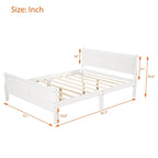 Letto a piattaforma matrimoniale in legno con testiera e pediera – Espresso / Bianco / Rovere, 1-2 posti letto