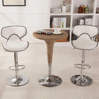 Sgabello da bar girevole regolabile in similpelle con base cromata – Set da 2
