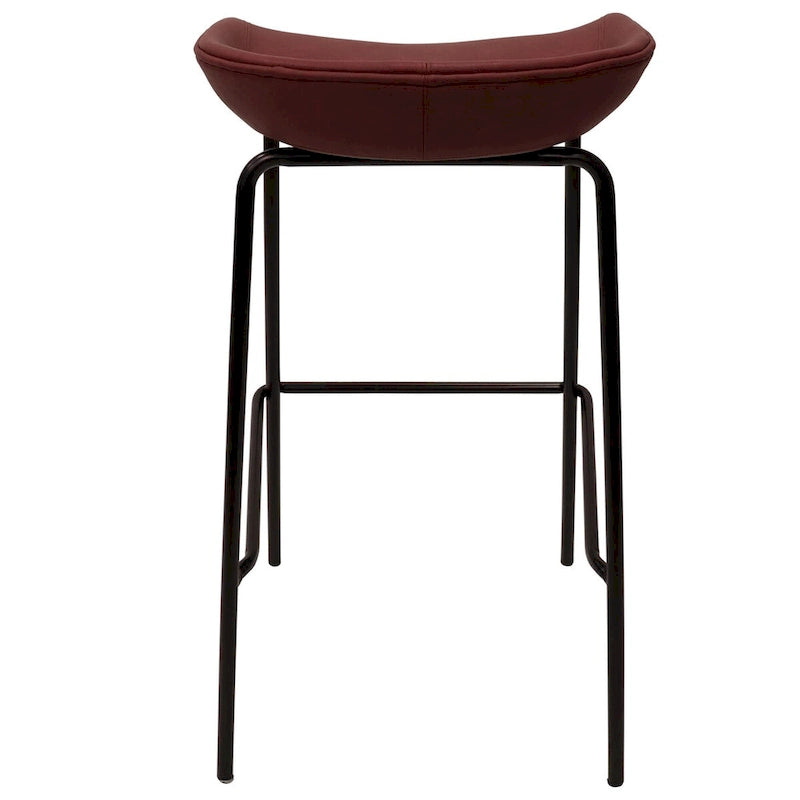 Sgabello da bar in similpelle a schienale basso nero/marrone sabbia/grigio/bordeaux, set da 2