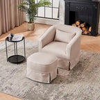 Poltrona girevole a barilotto con pouf