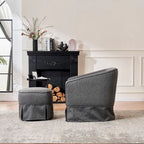 Poltrona girevole a barilotto con pouf