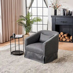 Poltrona girevole a barilotto con pouf