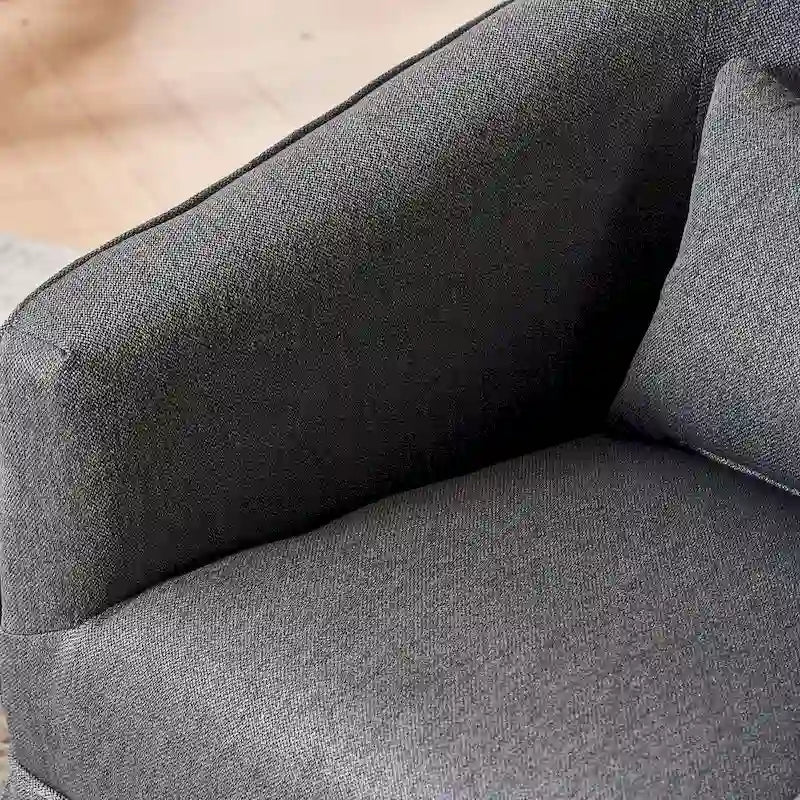 Poltrona girevole a barilotto con pouf