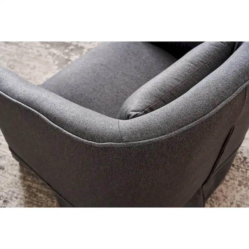 Poltrona girevole a barilotto con pouf