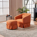 Poltrona girevole a barilotto con pouf
