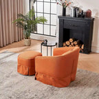 Poltrona girevole a barilotto con pouf