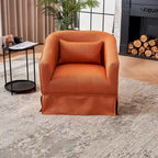 Poltrona girevole a barilotto con pouf