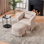 Poltrona girevole a barilotto con pouf