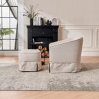 Poltrona girevole a barilotto con pouf