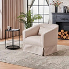 Poltrona girevole a barilotto con pouf