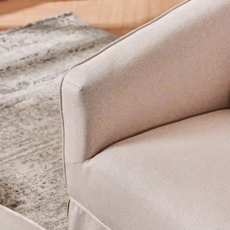 Poltrona girevole a barilotto con pouf