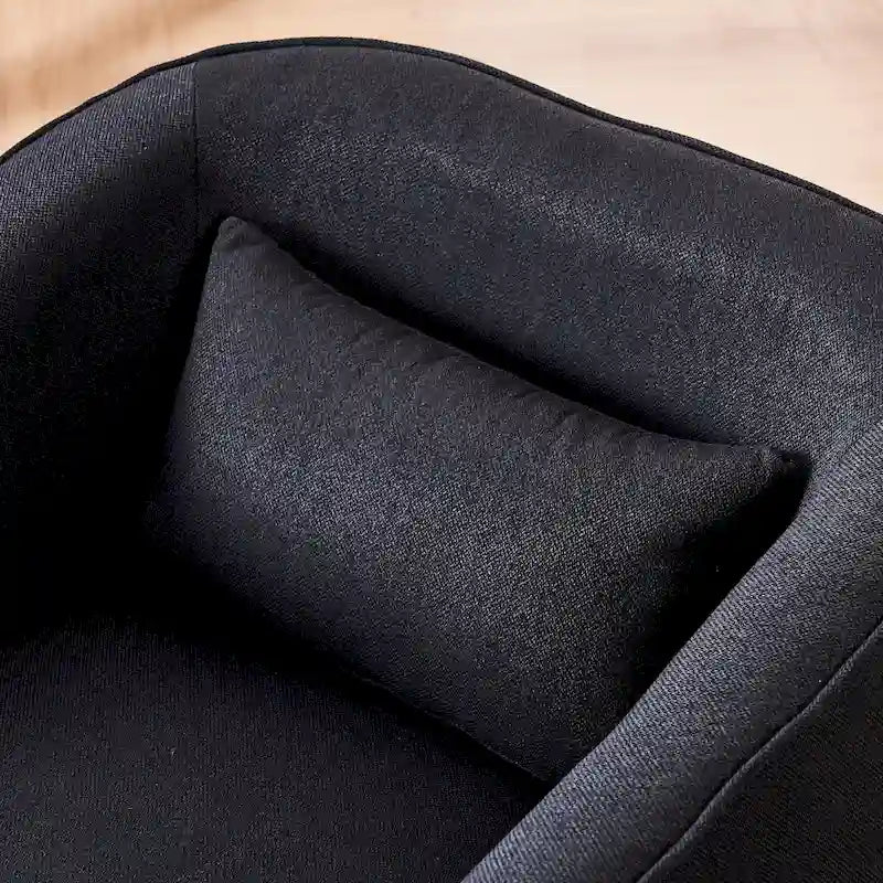 Poltrona girevole a barilotto con pouf