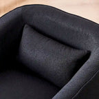 Poltrona girevole a barilotto con pouf
