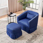 Poltrona girevole a barilotto con pouf