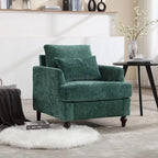 Poltrona d'accento in ciniglia con pouf – Seduta singola, vari colori