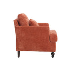 Poltrona d'accento in ciniglia con pouf – Seduta singola, vari colori