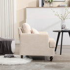 Poltrona d'accento in ciniglia con pouf – Seduta singola, vari colori