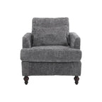 Poltrona d'accento in ciniglia con pouf – Seduta singola, vari colori
