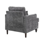 Poltrona d'accento in ciniglia con pouf – Seduta singola, vari colori