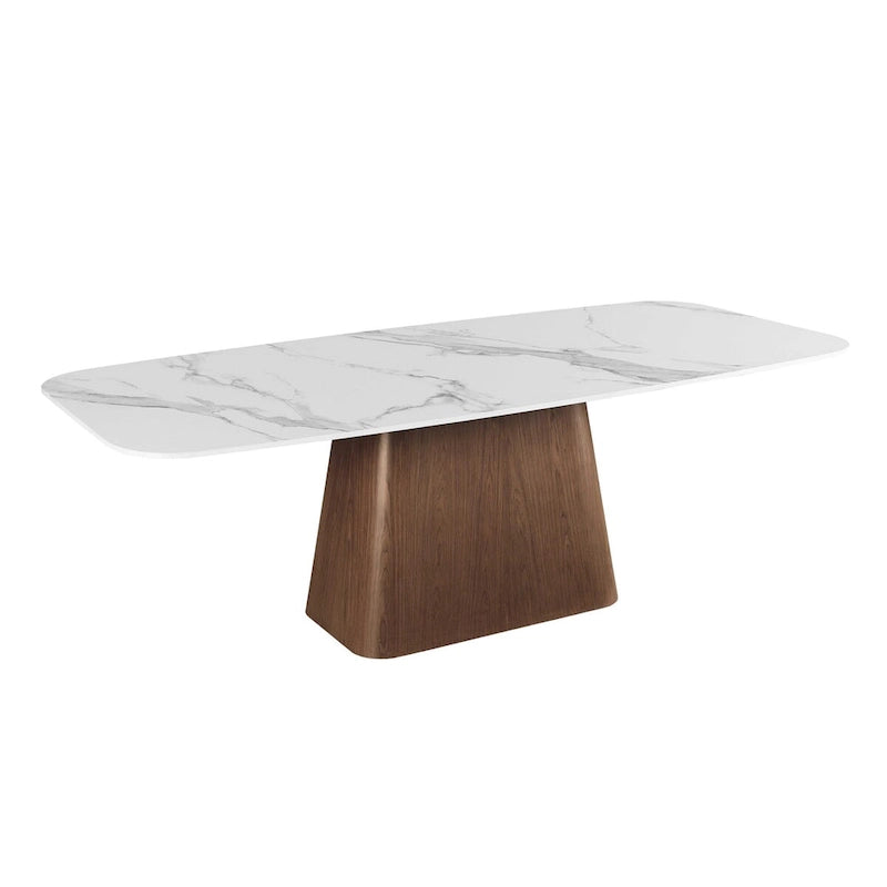 Set da pranzo Somette Kenny Modern in pietra sinterizzata effetto marmo