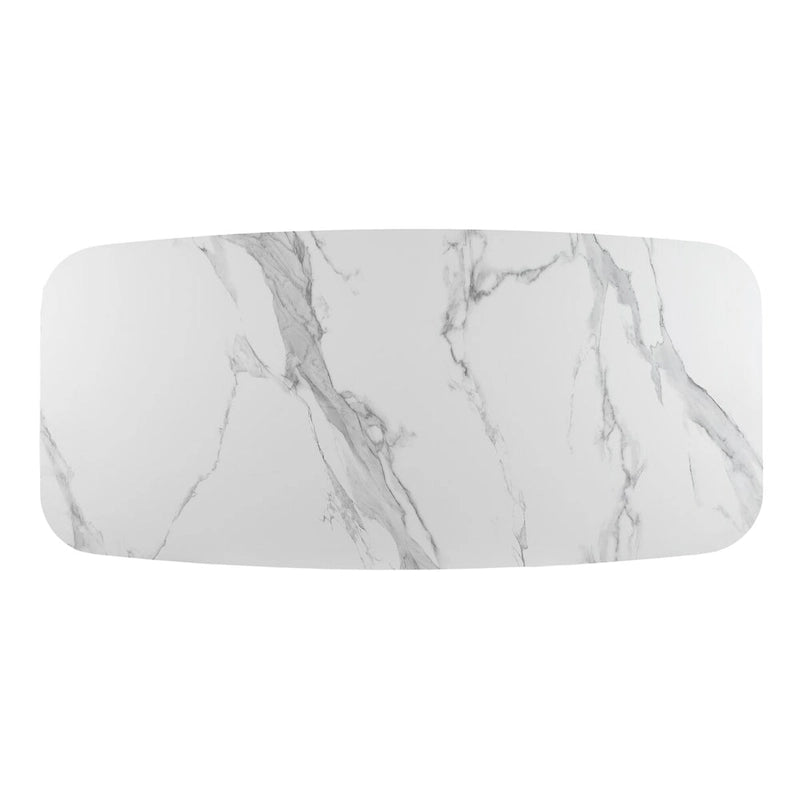 Set da pranzo Somette Kenny Modern in pietra sinterizzata effetto marmo