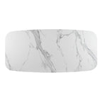 Set da pranzo Somette Kenny Modern in pietra sinterizzata effetto marmo