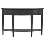 Consolle moderna curva, con 3 cassetti e 1 ripiano, nera
